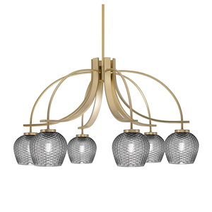 Cavella - 6 Light Down Chandelier-18.5 Inches Tall and 32.5 Inches Wide