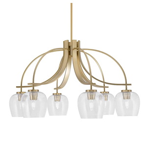 Cavella - 6 Light Down Chandelier-17.75 Inches Tall and 29.25 Inches Wide