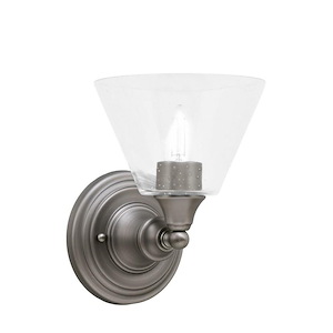 1 Light Wall Sconce-9.25 Inches Tall and 7 Inches Wide