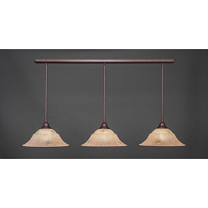 8.5 Inch Three Light Pendant-16 Inches Wide by 8.5 Inches High