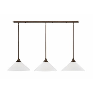 Stem - 3 Light Stem Hung Linear Pendant-11.75 Inches Tall and 16 Inches Width - 1317286