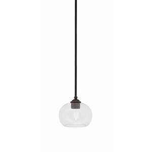 Zilo - 1 Light Stem Hung Mini Pendant-6.5 Inches Tall and 7 Inches Width