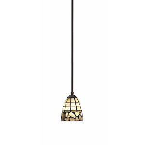 Zilo - 1 Light Stem Hung Mini Pendant-7 Inches Tall and 7 Inches Width