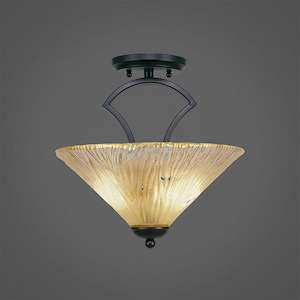 Zilo - 2 Light Semi-Flush Mount-12.75 Inches Tall and 12 Inches Wide