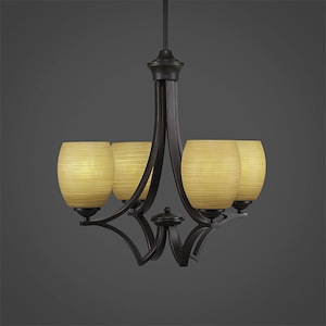 Zilo - 4 Light Chandelier-19.75 Inches Tall and 18 Inches Wide - 698891