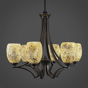 Zilo - 6 Light Chandelier-23 Inches Tall and 25.75 Inches Wide