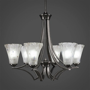 Zilo - 6 Light Chandelier-23 Inches Tall and 26.5 Inches Wide
