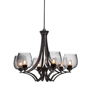 Zilo - 6 Light Chandelier-23 Inches Tall and 27.25 Inches Wide