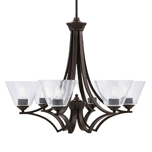 Zilo - 6 Light Uplight Chandelier-23 Inches Tall and 27.75 Inches Wide