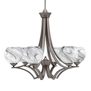 Zilo - 6 Light Uplight Chandelier-23 Inches Tall and 26.5 Inches Wide