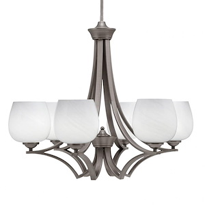 Zilo - 6 Light Uplight Chandelier-23 Inches Tall and 26.75 Inches Wide