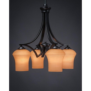 Zilo - 4 Light Chandelier-21 Inches Tall and 20 Inches Wide