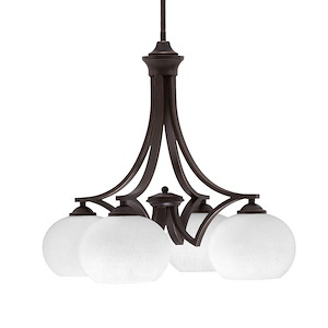 Zilo - 4 Light Downlight Chandelier-17.25 Inches Tall and 22 Inches Wide