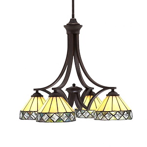 Zilo - 4 Light Downlight Chandelier-19.25 Inches Tall and 22 Inches Wide