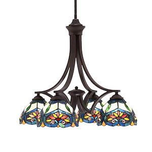 Zilo - 4 Light Downlight Chandelier-19.25 Inches Tall and 22.5 Inches Wide