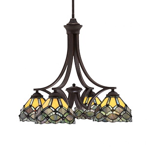Zilo - 4 Light Downlight Chandelier-19.5 Inches Tall and 22.25 Inches Wide