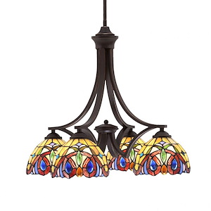 Zilo - 4 Light Downlight Chandelier-19.5 Inches Tall and 22.5 Inches Wide