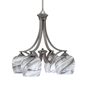 Zilo - 4 Light Downlight Chandelier-20.75 Inches Tall and 21.25 Inches Wide