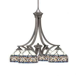 Zilo - 4 Light Downlight Chandelier-19 Inches Tall and 22 Inches Wide