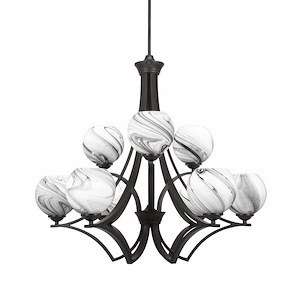 Zilo - 9 Light Chandelier-28 Inches Tall and 30.25 Inches Wide