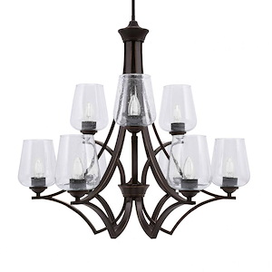 Zilo - 9 Light Up Chandelier-28 Inches Tall and 29.5 Inches Wide