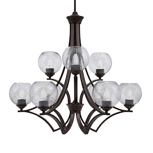 Zilo - 9 Light Up Chandelier-28 Inches Tall and 30 Inches Wide
