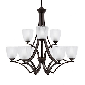 Zilo - 9 Light Up Chandelier-28 Inches Tall and 29.25 Inches Wide