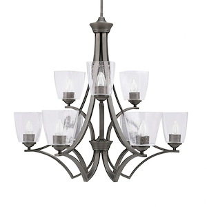 Zilo - 9 Light Up Chandelier-28 Inches Tall and 25.25 Inches Wide