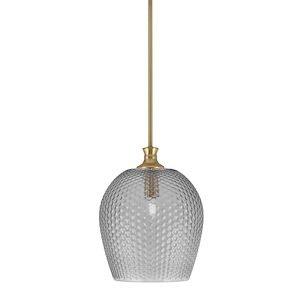 Zola - 1 Light Stem Hung Pendant-15 Inche Tall and 12 Inches Wide