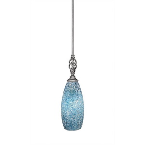 Elegante - 1 Light Stem Mini Pendant With Hang Straight Swivel-17.25 Inches Tall and 5.5 Inches Wide - 1149056
