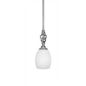 Elegante - 1 Light Stem Mini Pendant With Hang Straight Swivel-11.75 Inches Tall and 5 Inches Wide