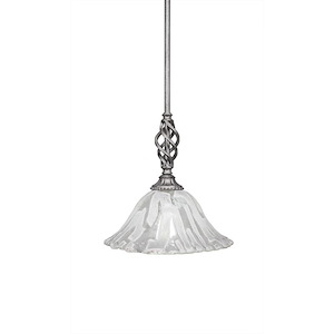 Elegante - 1 Light Stem Mini Pendant With Hang Straight Swivel-10 Inches Tall and 10 Inches Wide - 359403