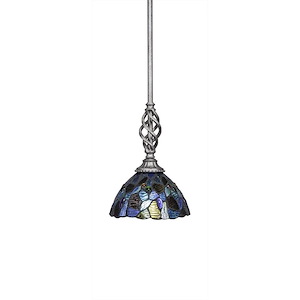 Elegante - 1 Light Stem Mini Pendant With Hang Straight Swivel-9.75 Inches Tall and 7 Inches Wide - 512457