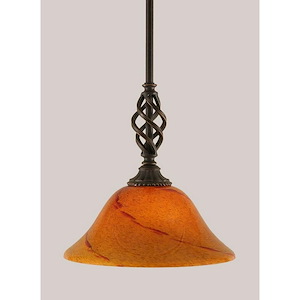 Elegante - 1 Light Stem Mini Pendant With Hang Straight Swivel-10.5 Inches Tall and 10 Inches Wide