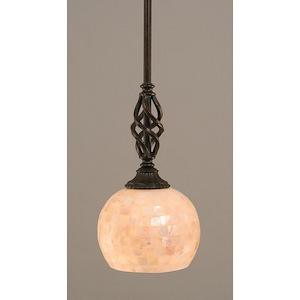Elegante - 1 Light Stem Mini Pendant With Hang Straight Swivel-11.5 Inches Tall and 6 Inches Wide