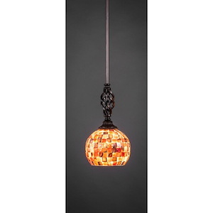 Elegante - 1 Light Stem Mini Pendant With Hang Straight Swivel-11.5 Inches Tall and 6 Inches Wide