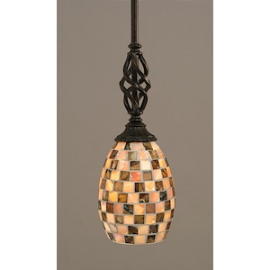 Elegante - 1 Light Stem Mini Pendant With Hang Straight Swivel-12.5 Inches Tall and 5 Inches Wide