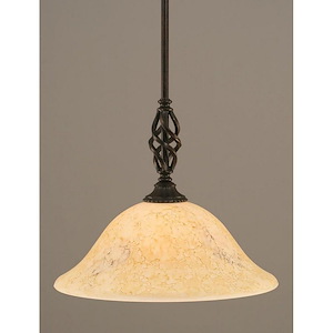 Elegante - 1 Light Stem Mini Pendant With Hang Straight Swivel-12 Inches Tall and 10 Inches Wide