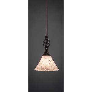 Elegante - 1 Light Stem Mini Pendant With Hang Straight Swivel-10.25 Inches Tall and 7 Inches Wide - 439194