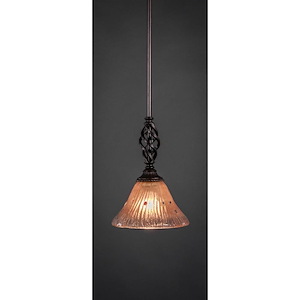Elegante - 1 Light Stem Mini Pendant With Hang Straight Swivel-10.75 Inches Tall and 7 Inches Wide