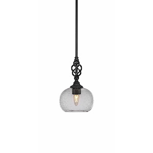 Elegante - 1 Light Mini Pendant With Hang Straight Swivel-11 Inches Tall and 7 Inches Wide