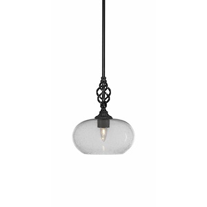 Elegante - 1 Light Mini Pendant With Hang Straight Swivel-11.5 Inches Tall and 10 Inches Wide