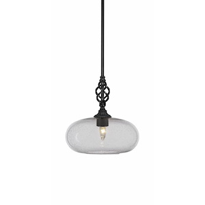 Elegante - 1 Light Mini Pendant With Hang Straight Swivel-12.25 Inches Tall and 13 Inches Wide