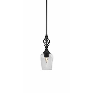 Elegante - 1 Light Mini Pendant With Hang Straight Swivel-12 Inches Tall and 5 Inches Wide