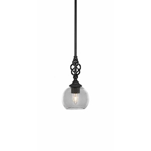Elegante - 1 Light Mini Pendant With Hang Straight Swivel-10.75 Inches Tall and 5.75 Inches Wide