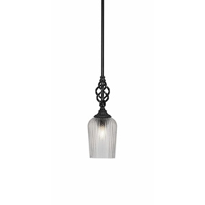 Elegante - 1 Light Mini Pendant With Hang Straight Swivel-13 Inches Tall and 5 Inches Wide