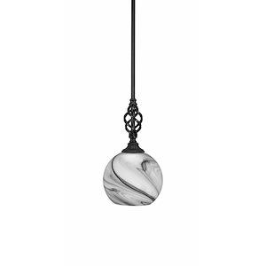 Elegante - 1 Light Mini Pendant With Hang Straight Swivel-16.25 Inches Tall and 11.75 Inches Wide
