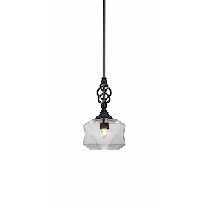 Elegante - 1 Light Mini Pendant With Hang Straight Swivel-12.25 Inches Tall and 8.75 Inches Wide