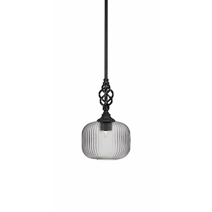 Elegante - 1 Light Mini Pendant With Hang Straight Swivel-13.75 Inches Tall and 10 Inches Wide