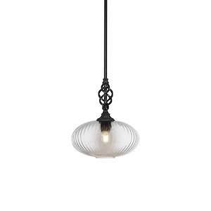 Elegante - 1 Light Mini Pendant With Hang Straight Swivel-12.5 Inches Tall and 12 Inches Wide